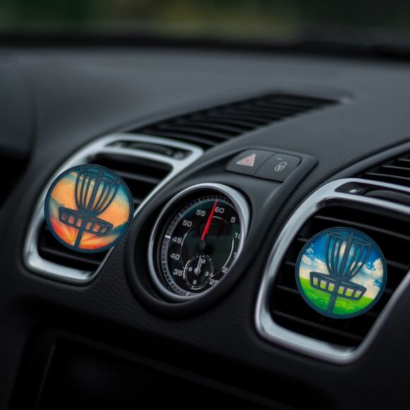 Disc Golf Car Air Freshener Laser Engraved Wood Vent Clip On CHOOSE COLOR - Picture 2 of 8